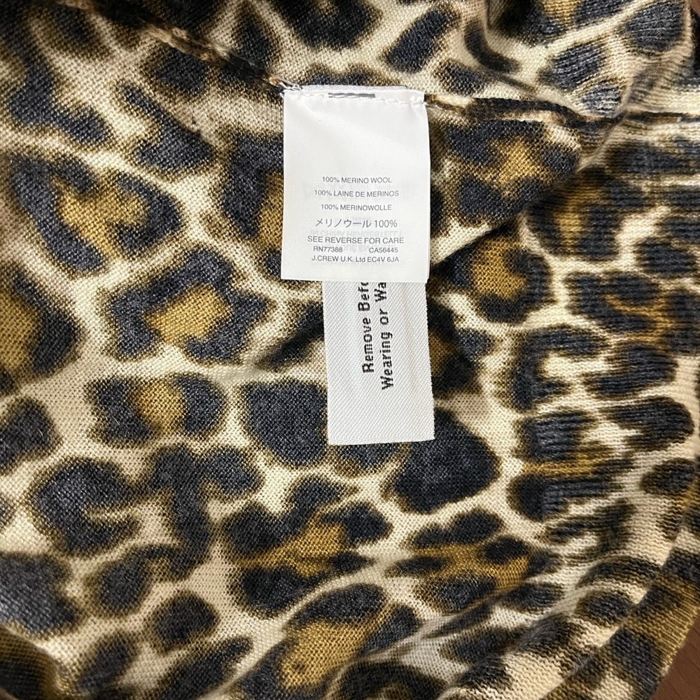 J. Crew Tippi Leopard Merino Wool Sweater XS - Picture 6 of 7